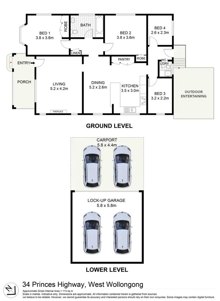 Floorplan of Homely house listing, 34 Princes Highway, West Wollongong NSW 2500