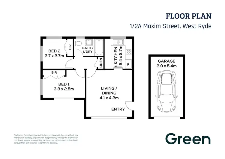 Floorplan of Homely unit listing, 1/2A Maxim Street, West Ryde NSW 2114