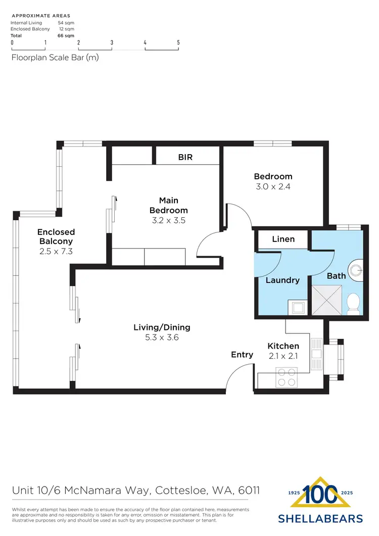 Floorplan of Homely apartment listing, 10/6 McNamara Way, Cottesloe WA 6011
