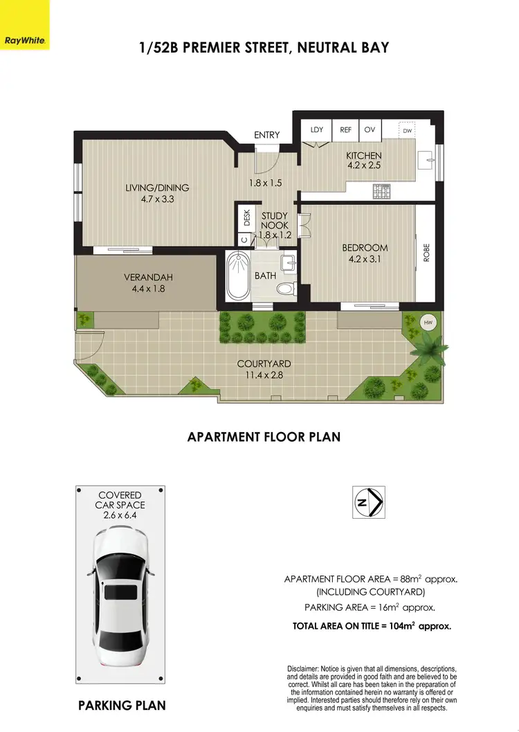 Floorplan of Homely apartment listing, 1/52B Premier Street, Neutral Bay NSW 2089