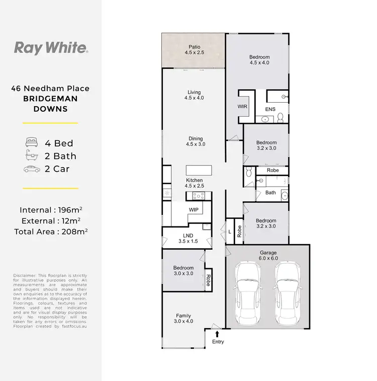 Floorplan of Homely house listing, 46 Needham Place, Bridgeman Downs QLD 4035