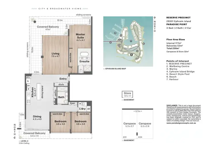 Floorplan of Homely apartment listing, 29301/2 Ephraim Island, Paradise Point QLD 4216