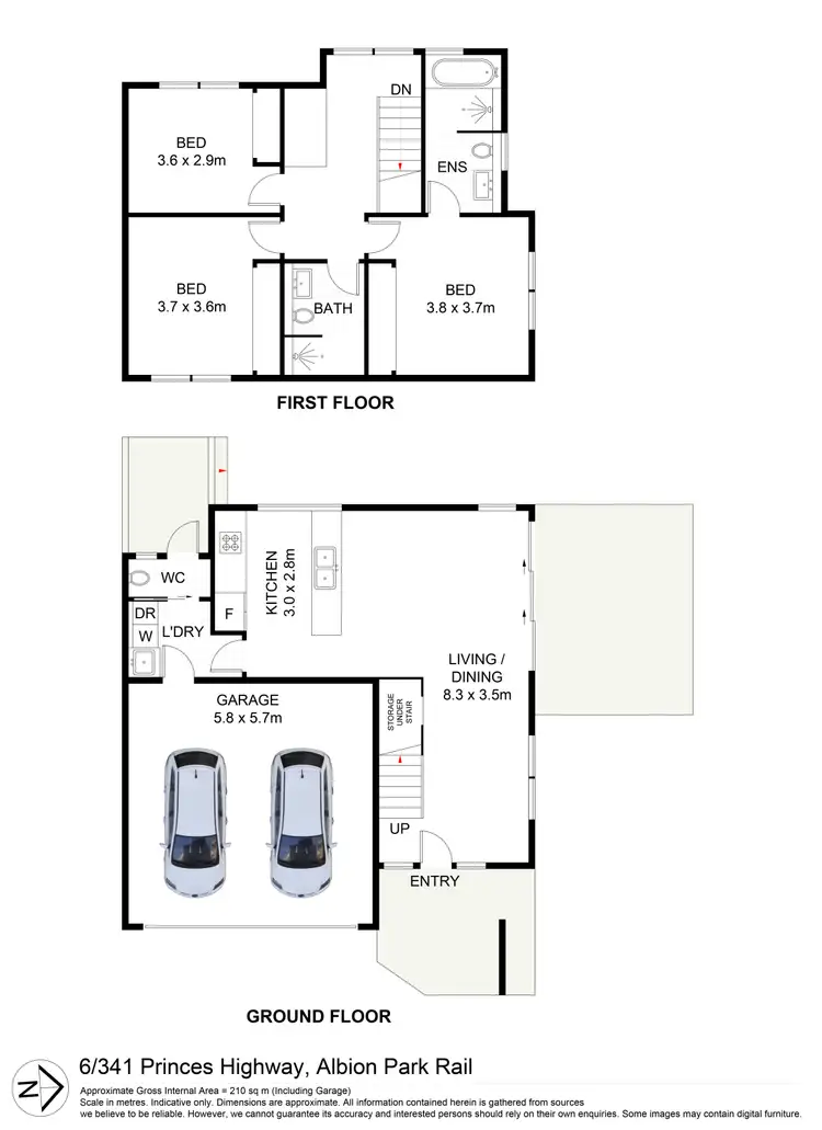Floorplan of Homely townhouse listing, 6/341 Princes Highway, Albion Park Rail NSW 2527