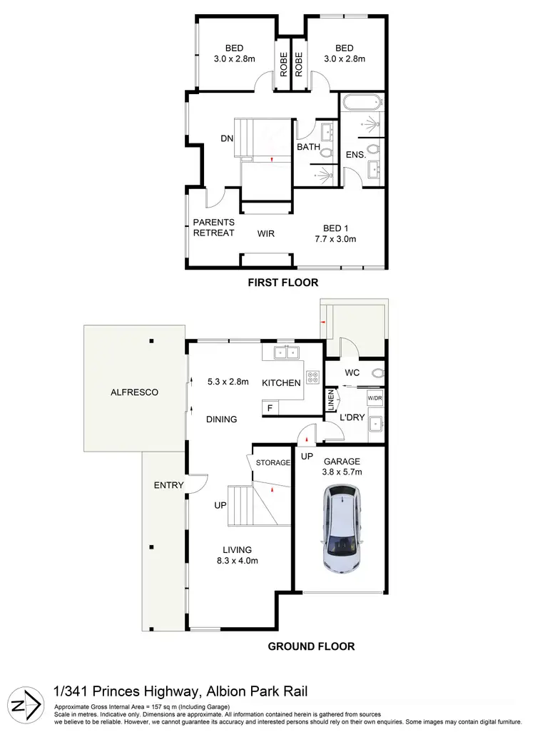 Floorplan of Homely townhouse listing, 1/341 Princes Highway, Albion Park Rail NSW 2527