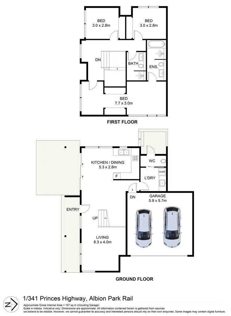 Floorplan of Homely townhouse listing, 1/341 Princes Highway, Albion Park Rail NSW 2527