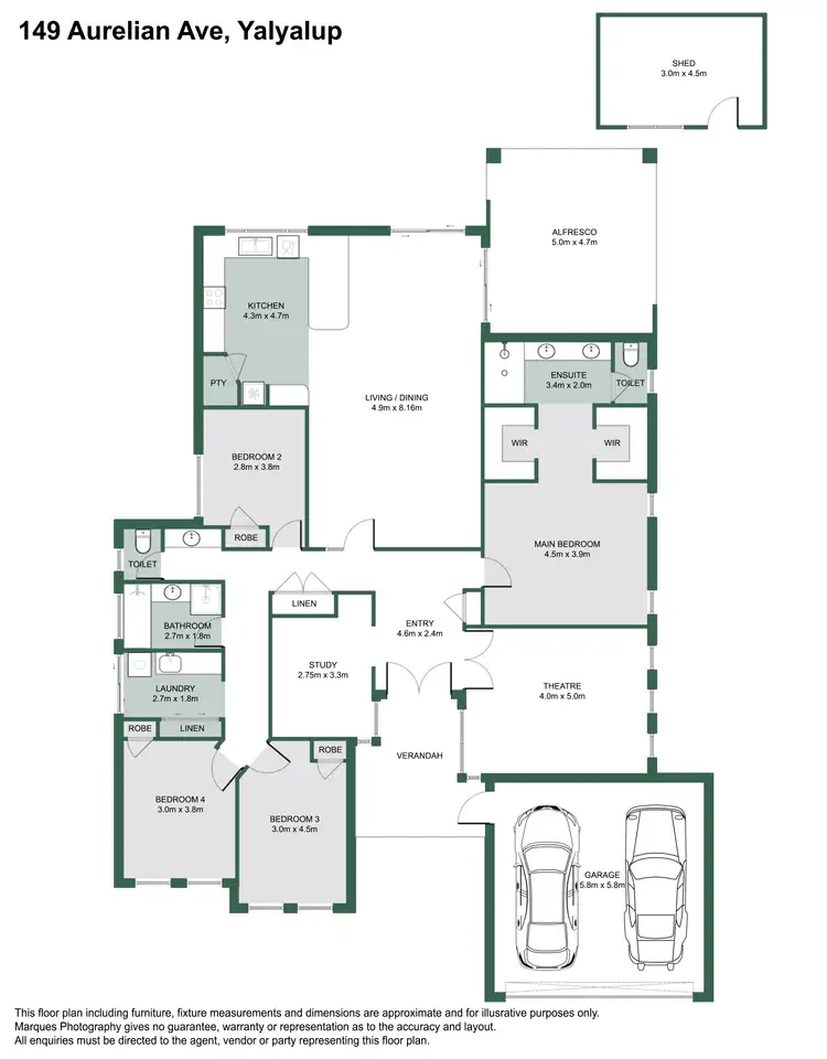 Floorplan of Homely house listing, 149 Aurelian Avenue, Yalyalup WA 6280