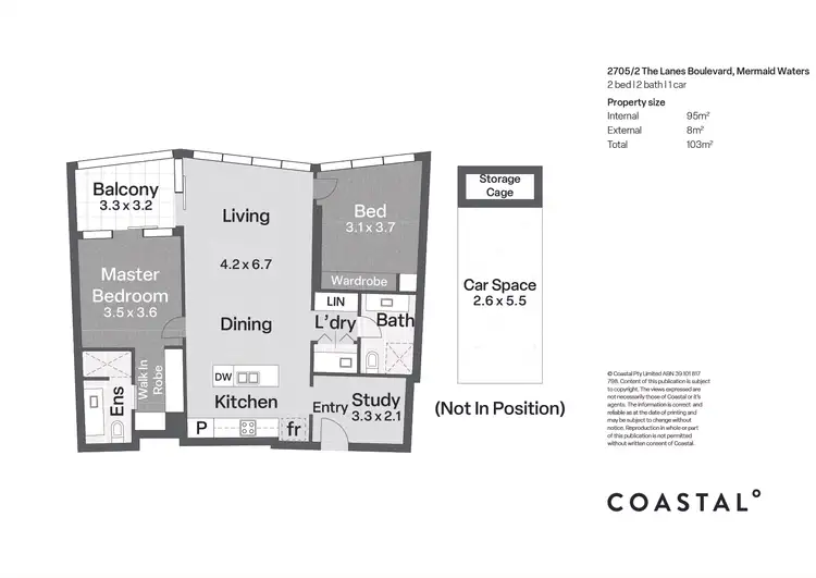 Floorplan of Homely apartment listing, 2705/2 The Lanes Boulevard, Mermaid Waters QLD 4218
