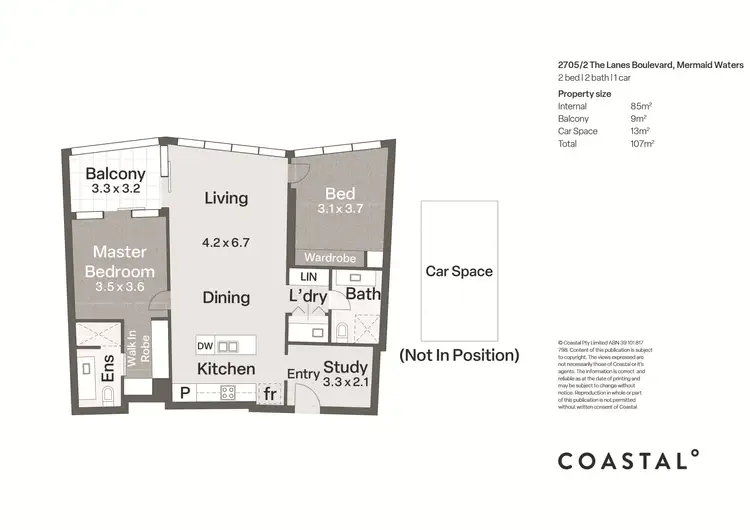 Floorplan of Homely apartment listing, 2705/2 The Lanes Boulevard, Mermaid Waters QLD 4218