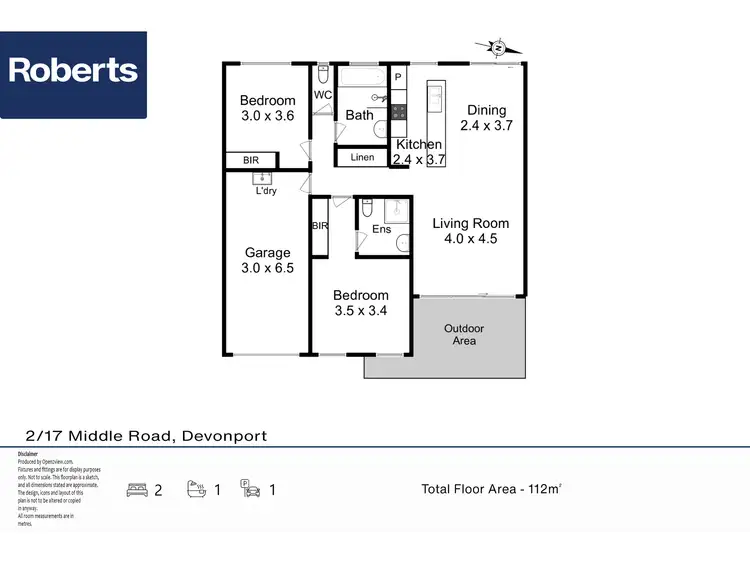 Floorplan of Homely unit listing, 2/17 Middle Road, Devonport TAS 7310