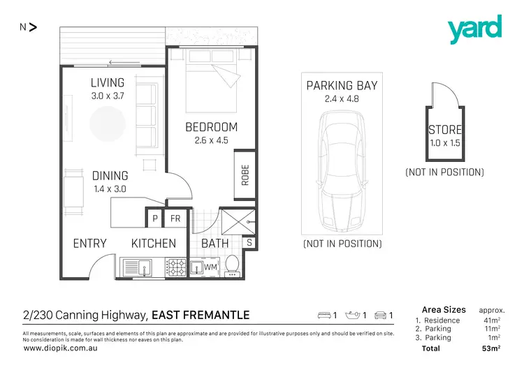Floorplan of Homely apartment listing, 2/230 Canning Highway, East Fremantle WA 6158