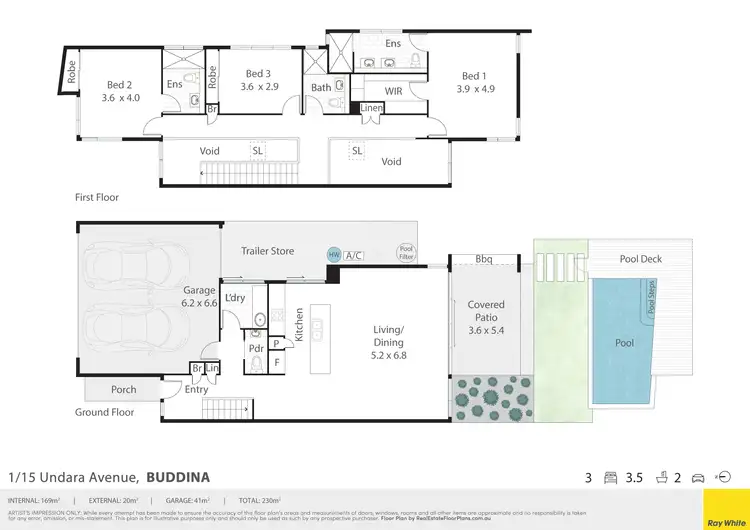 Floorplan of Homely semi-detached listing, Residence One of 15 Undara Avenue, Buddina QLD 4575