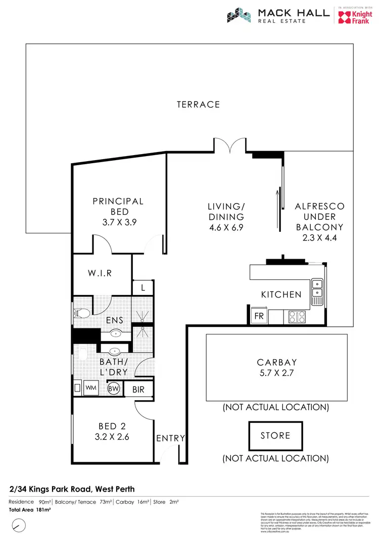 Floorplan of Homely apartment listing, 2/34 Kings Park Road, West Perth WA 6005