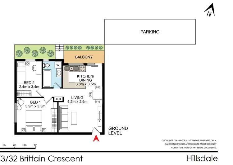 Floorplan of Homely unit listing, 3/32 Brittain Crescent, Hillsdale NSW 2036