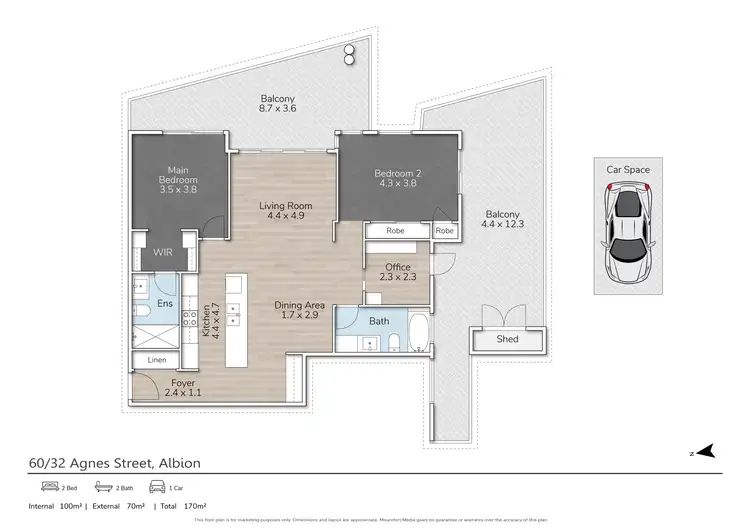 Floorplan of Homely apartment listing, 60/32 Agnes Street, Albion QLD 4010