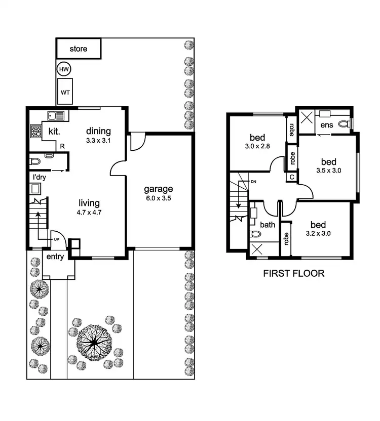 Floorplan of Homely townhouse listing, 1B Ambon Street, Preston VIC 3072