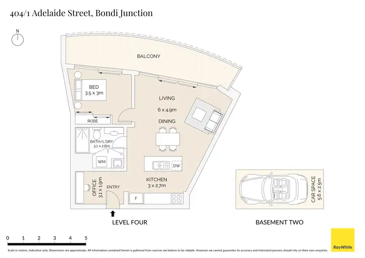 Floorplan of Homely apartment listing, 404/1 Adelaide Street, Bondi Junction NSW 2022