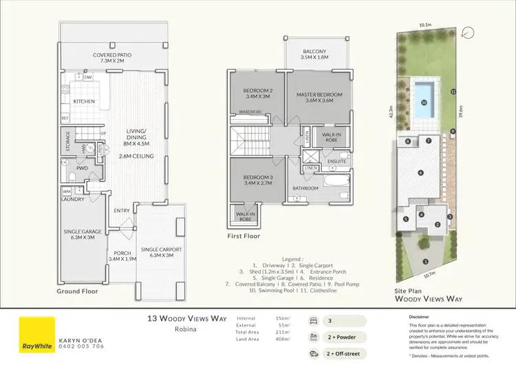 Floorplan of Homely semi-detached listing, 13 Woody Views Way, Robina QLD 4226