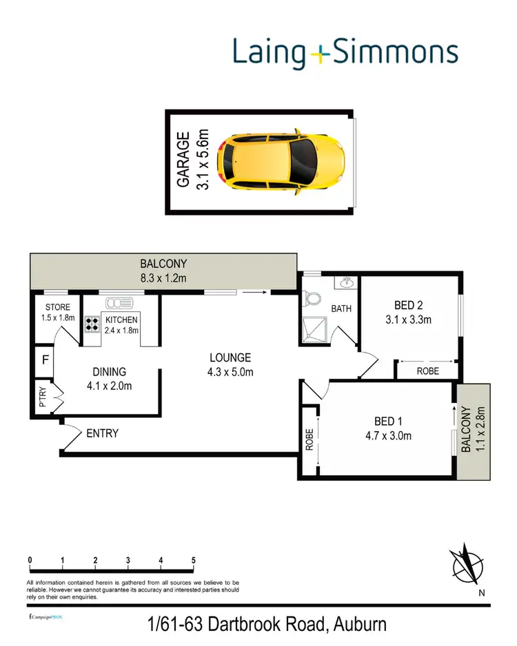 Floorplan of Homely unit listing, 1/61-63 Dartbrook Rd, Auburn NSW 2144