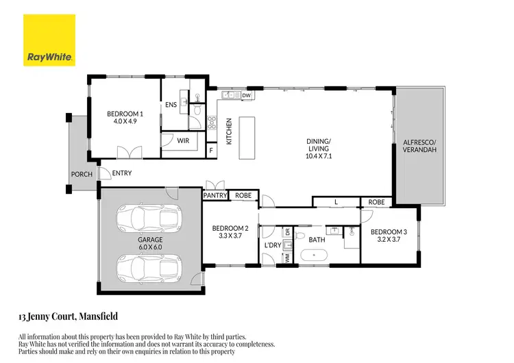 Floorplan of Homely house listing, 13 Jenny Court, Mansfield VIC 3722