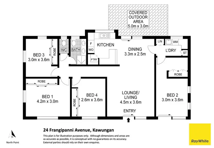 Floorplan of Homely house listing, 24 Frangipanni Avenue, Kawungan QLD 4655