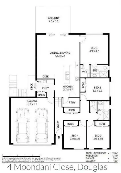 Floorplan of Homely house listing, 4 Moondani Close, Douglas QLD 4814