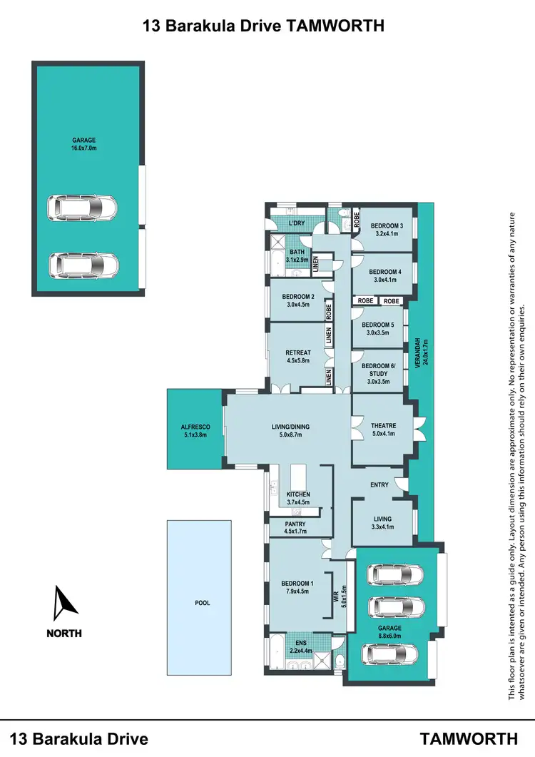 Floorplan of Homely house listing, 13 Barakula Drive, Tamworth NSW 2340