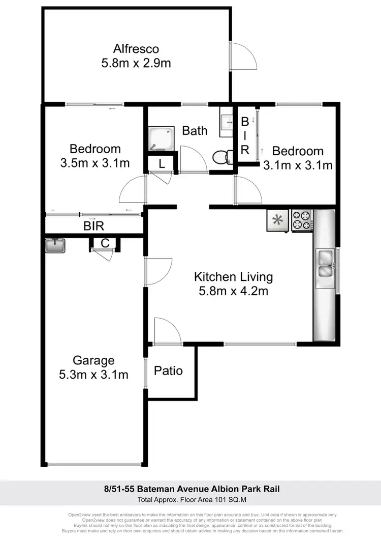 Floorplan of Homely townhouse listing, 8/51-55 Bateman Avenue, Albion Park Rail NSW 2527