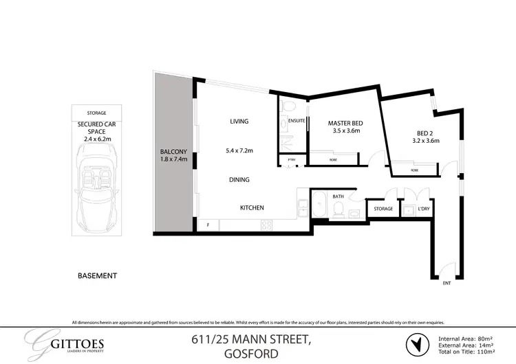 Floorplan of Homely apartment listing, 611/25 Mann Street, Gosford NSW 2250
