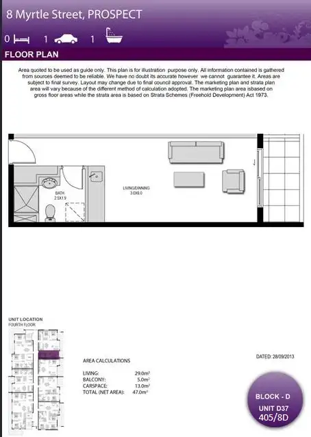 Floorplan of Homely apartment listing, 405/8D Myrtle Street, Prospect NSW 2148