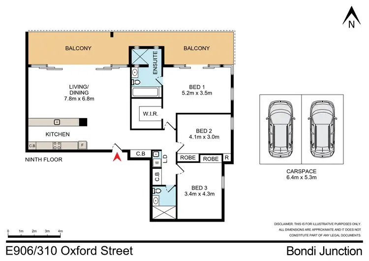 Floorplan of Homely apartment listing, E906/310-330 Oxford Street, Bondi Junction NSW 2022