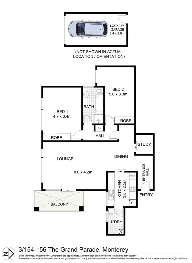 Floorplan of Homely unit listing, 3/154-156 The Grand Parade, Monterey NSW 2217