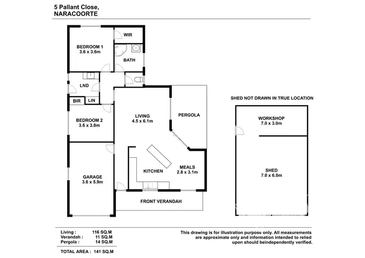 Floorplan of Homely house listing, 5 Pallant Close, Naracoorte SA 5271