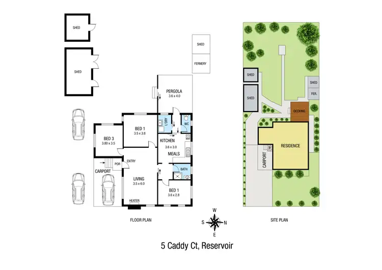 Floorplan of Homely house listing, 5 Caddy Court, Reservoir VIC 3073