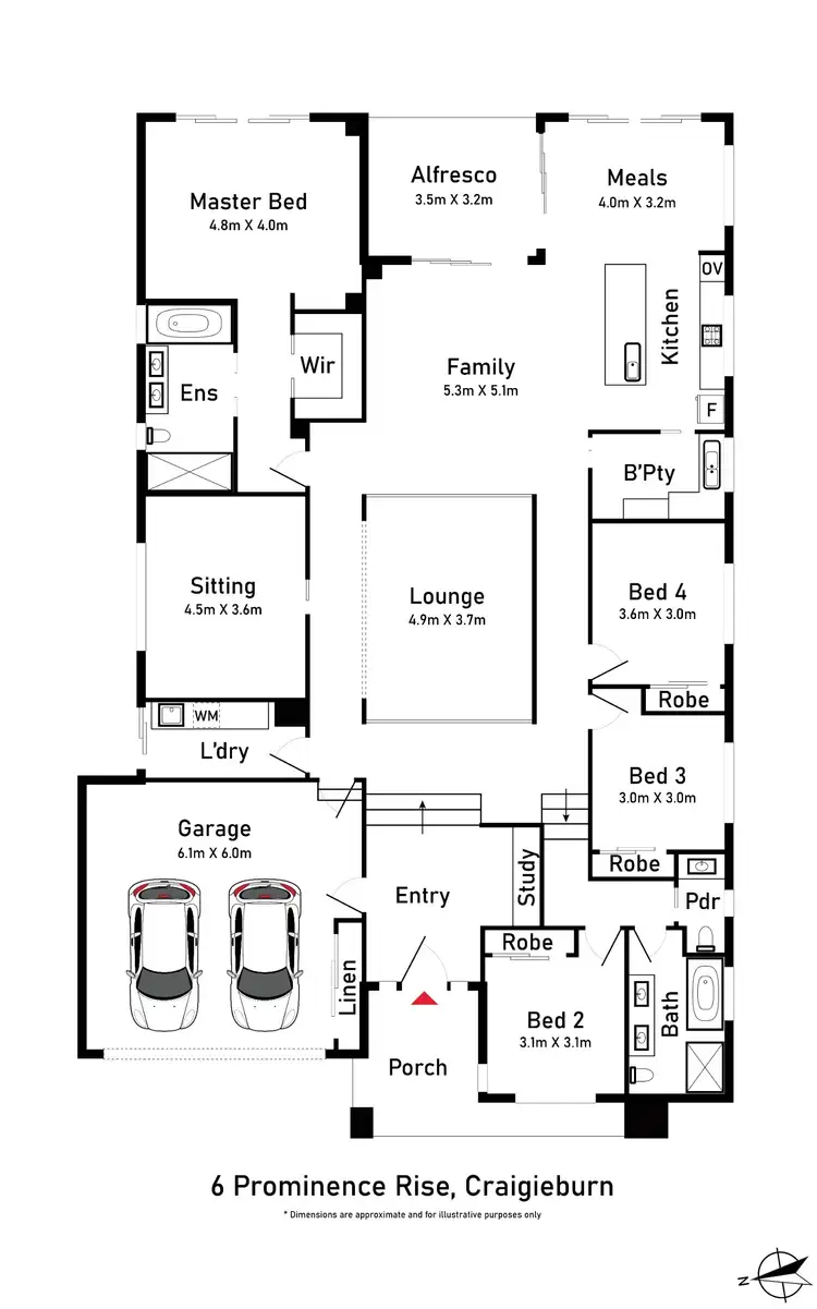 Floorplan of Homely house listing, 6 Prominence Rise, Craigieburn VIC 3064