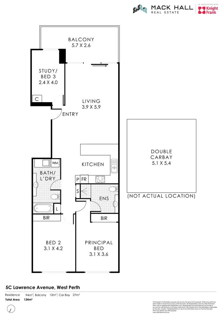 Floorplan of Homely apartment listing, 5C Lawrence Avenue, West Perth WA 6005