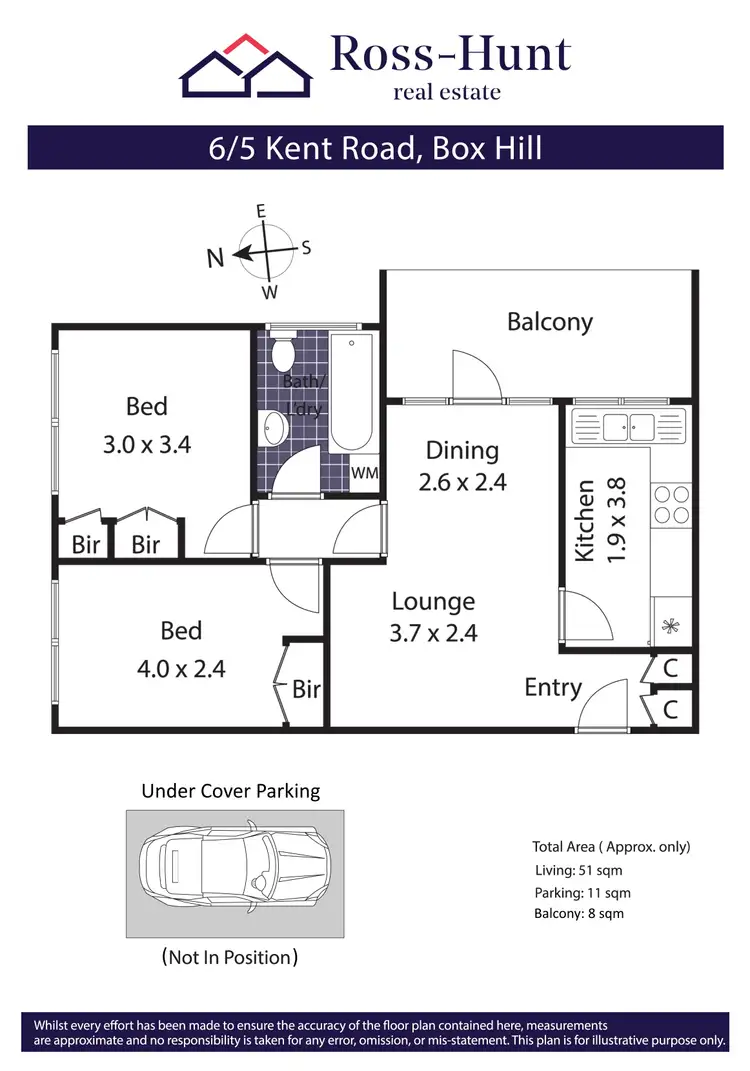 Floorplan of Homely apartment listing, 6/5 Kent Road, Box Hill VIC 3128