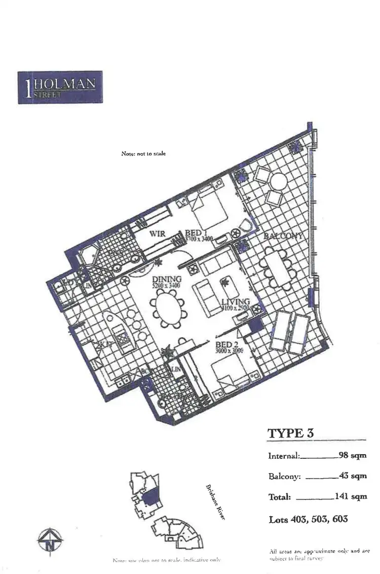 Floorplan of Homely apartment listing, 603/1 Holman Street, Kangaroo Point QLD 4169