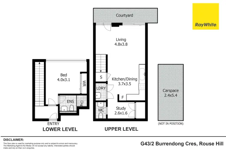 Floorplan of Homely apartment listing, G43/2 Burrendong Crescent, Rouse Hill NSW 2155