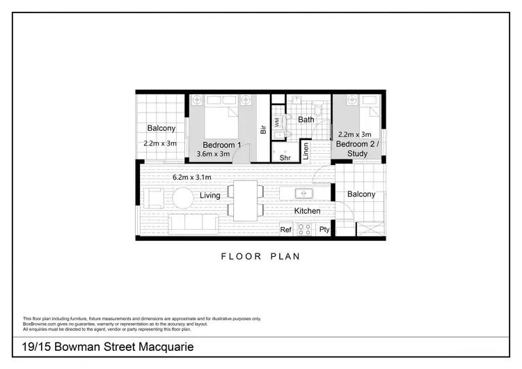 Floorplan of Homely apartment listing, 19/15 Bowman Street, Macquarie ACT 2614