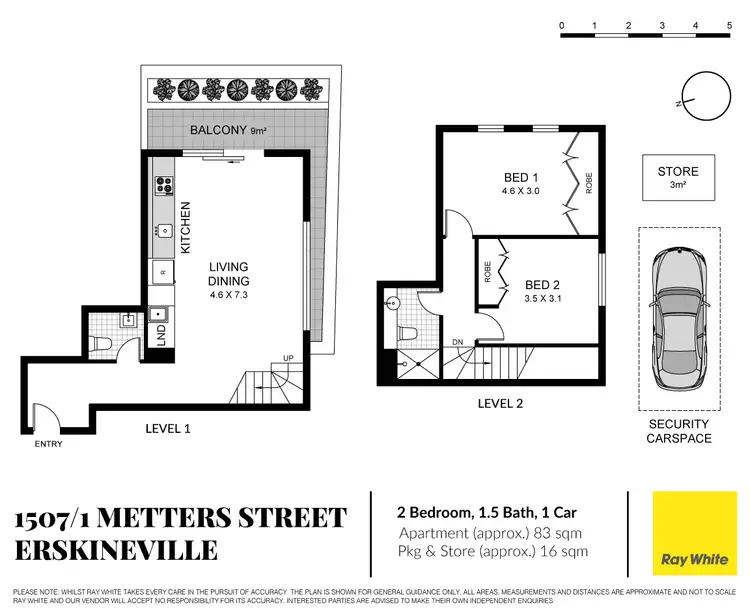 Floorplan of Homely apartment listing, 1507/1 Metters Street, Erskineville NSW 2043
