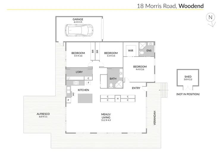 Floorplan of Homely house listing, 18 Morris Road, Woodend VIC 3442