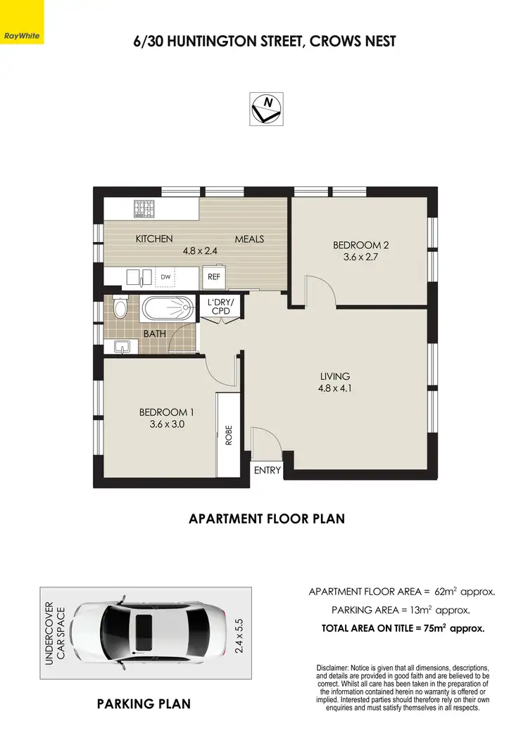 Floorplan of Homely apartment listing, 6/30 Huntington Street, Crows Nest NSW 2065