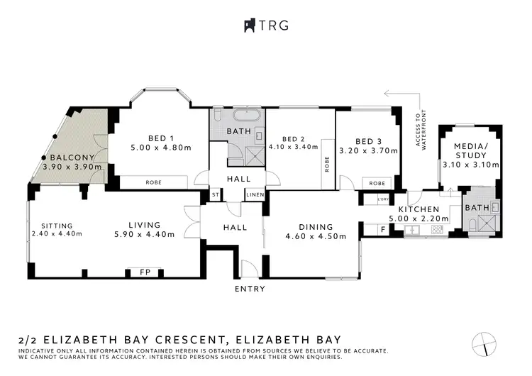 Floorplan of Homely apartment listing, 2/2 Elizabeth Bay Crescent, Elizabeth Bay NSW 2011