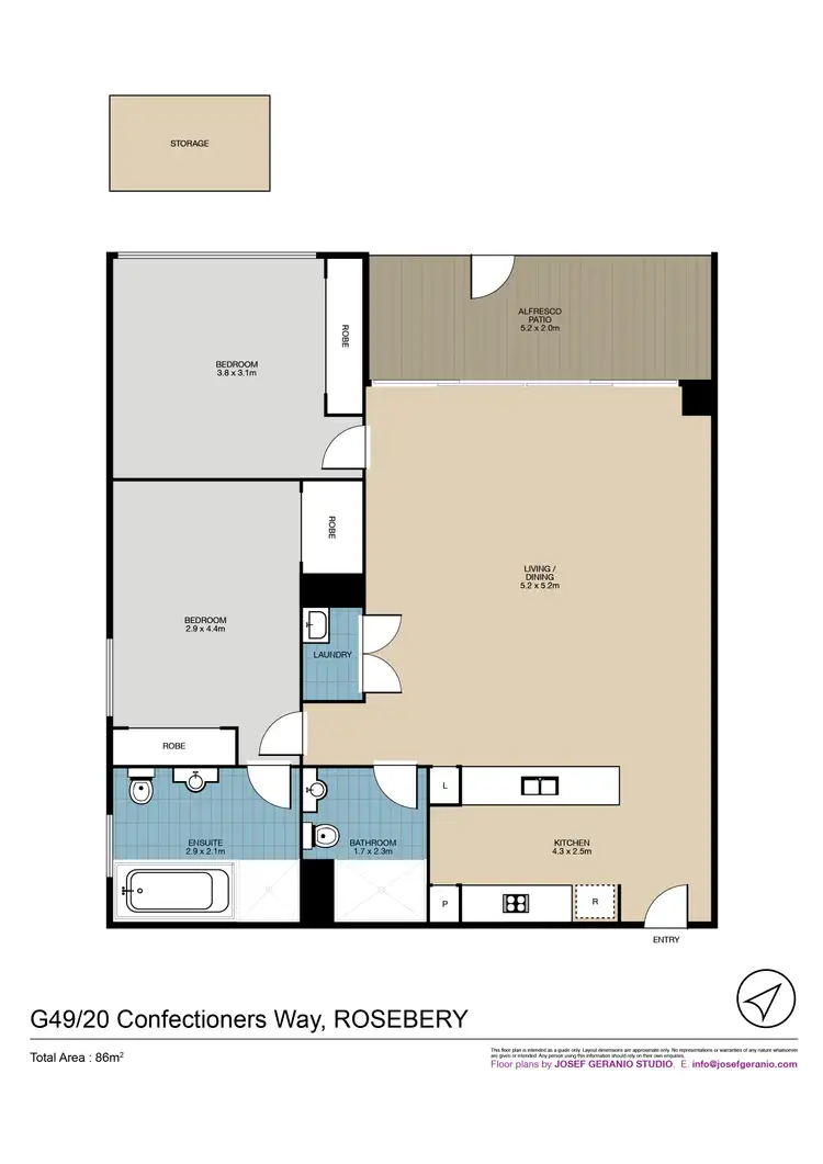 Floorplan of Homely apartment listing, G49/20 Confectioners Way, Rosebery NSW 2018