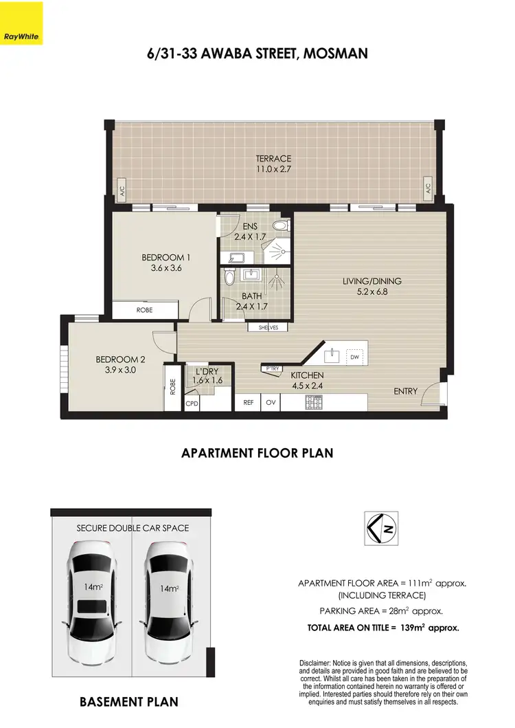Floorplan of Homely apartment listing, 6/31-33 Awaba Street, Mosman NSW 2088