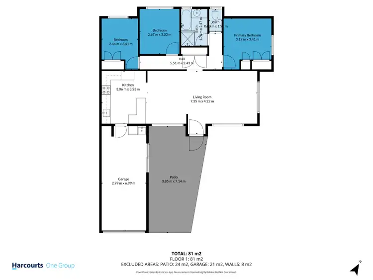 Floorplan of Homely unit listing, 2/6 Orchid Court, Tin Can Bay QLD 4580