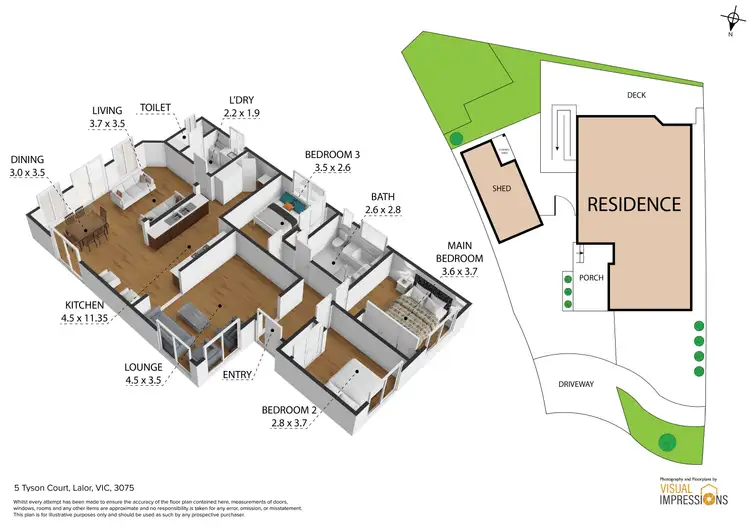 Floorplan of Homely house listing, 5 Tyson Court, Lalor VIC 3075
