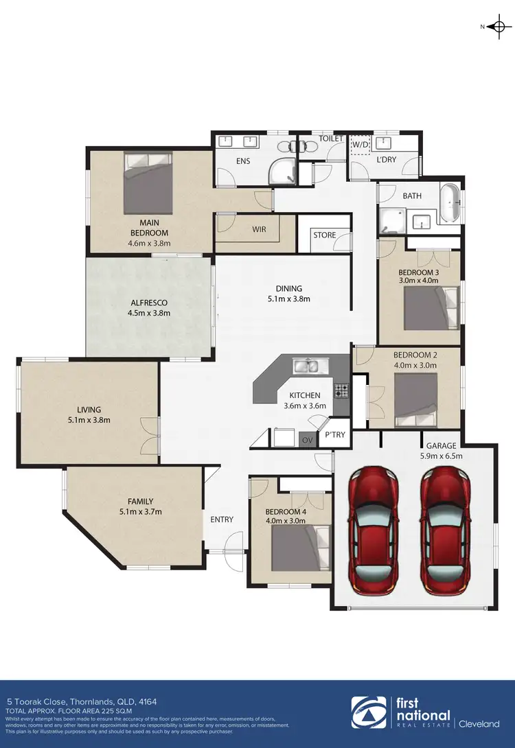 Floorplan of Homely house listing, 5 Toorak Close, Thornlands QLD 4164