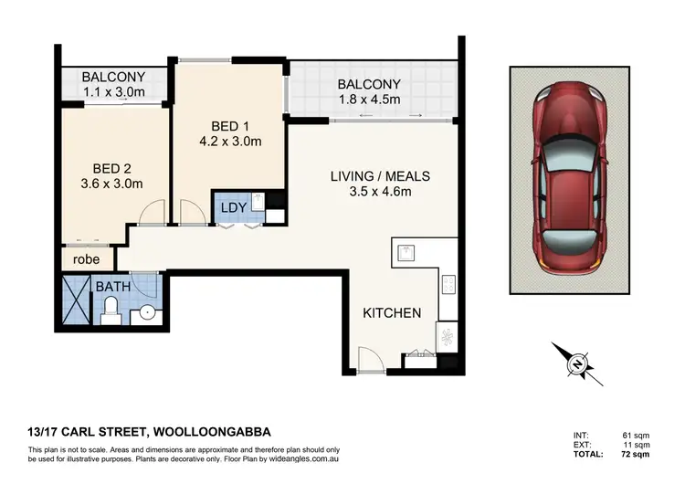 Floorplan of Homely apartment listing, 13/17 Carl Street, Woolloongabba QLD 4102