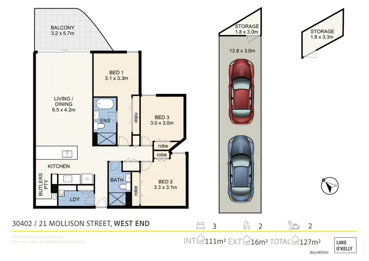 Floorplan of Homely apartment listing, 30402/21 Mollison Street, West End QLD 4101